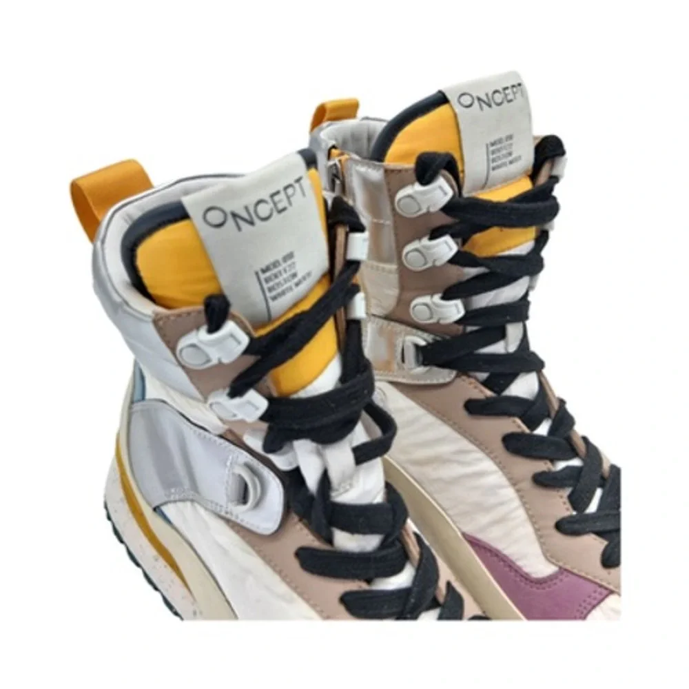 Oncept Rooftop Boots Womens Size 10 White Multi High Top Platform Shoes